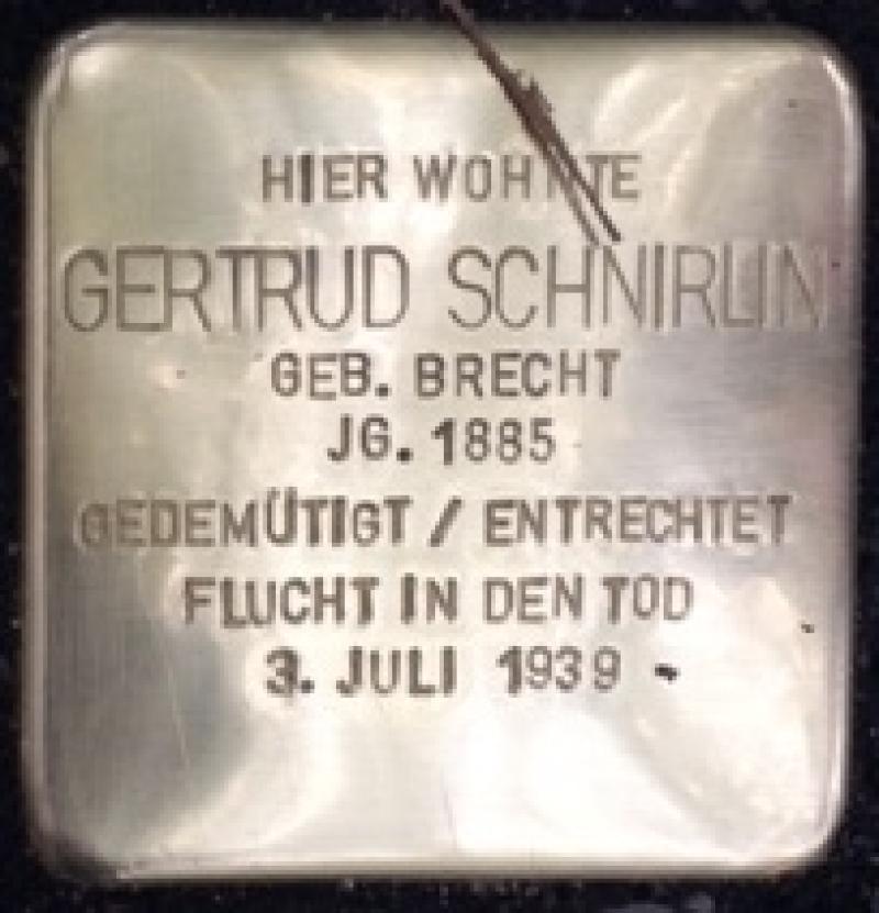 Stolperstein Gertrud Schnirlin © Initiative Mitte