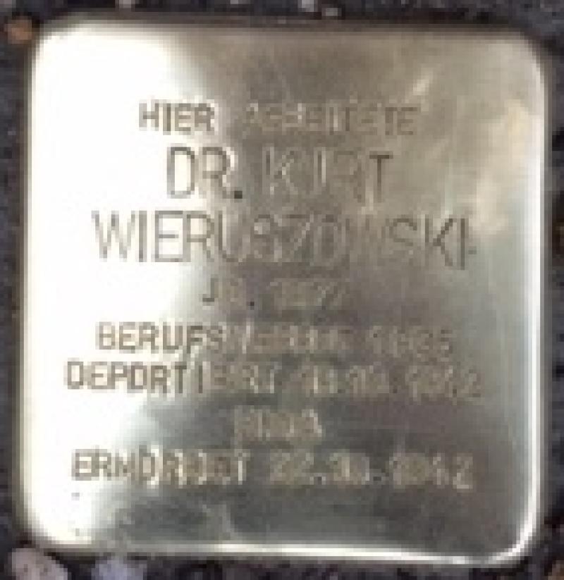 Stolperstein Dr. Kurt Wieruszowski © Initiative Mitte