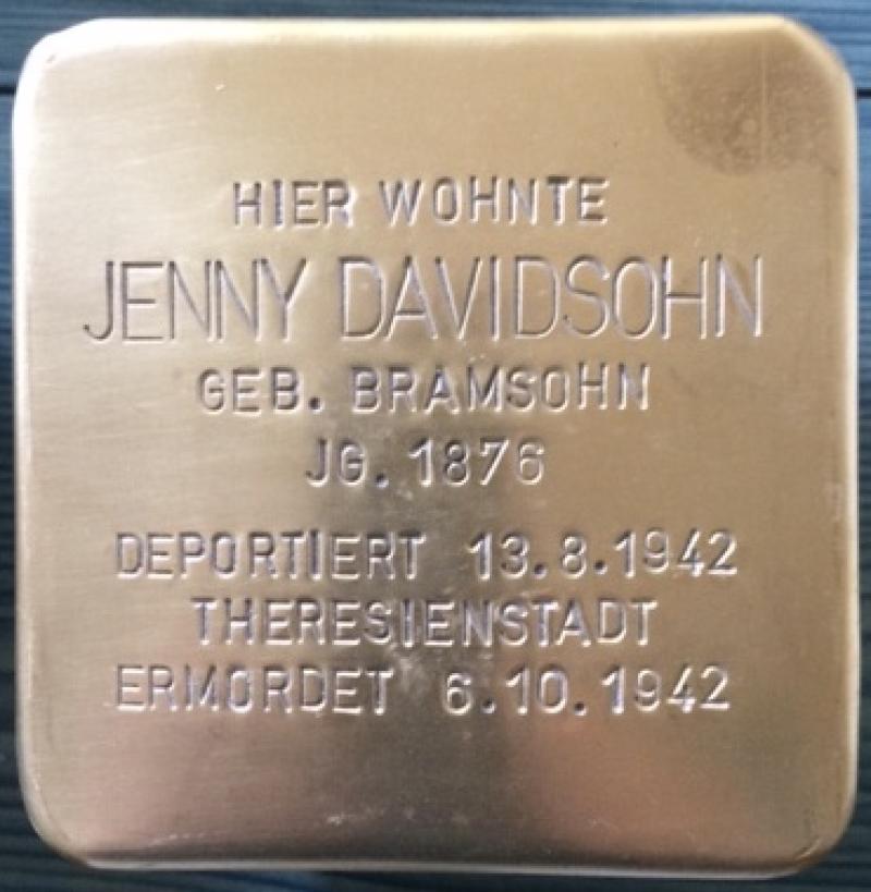 Stolperstein Jenny Davidsohn © Initiative Mitte