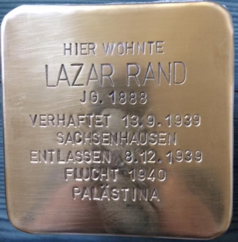 Stolperstein Lazar Rand © Initiative Mitte