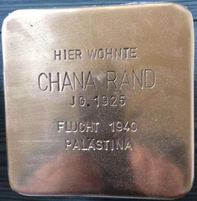 Stolperstein Chana Rand © Initiative Mitte