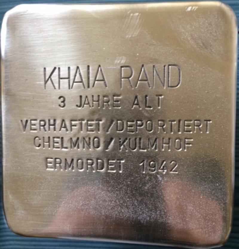 Stolperstein Khaia Rand © Initiative Mitte