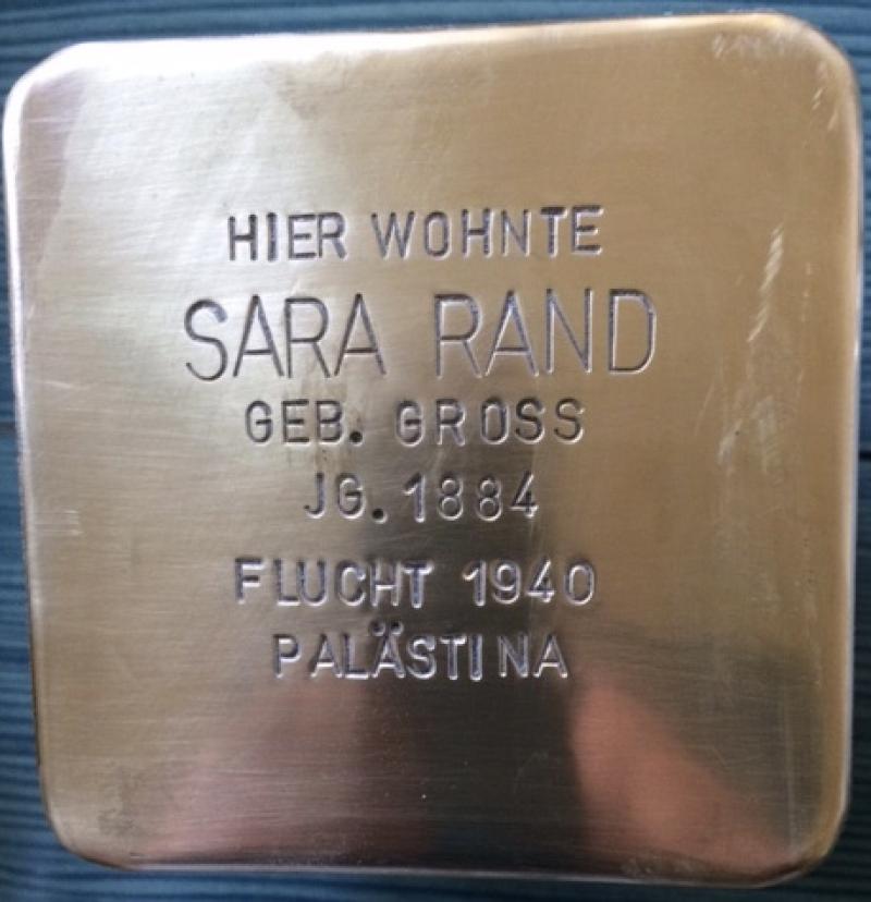 Stolperstein Sara Rand © Initiative Mitte