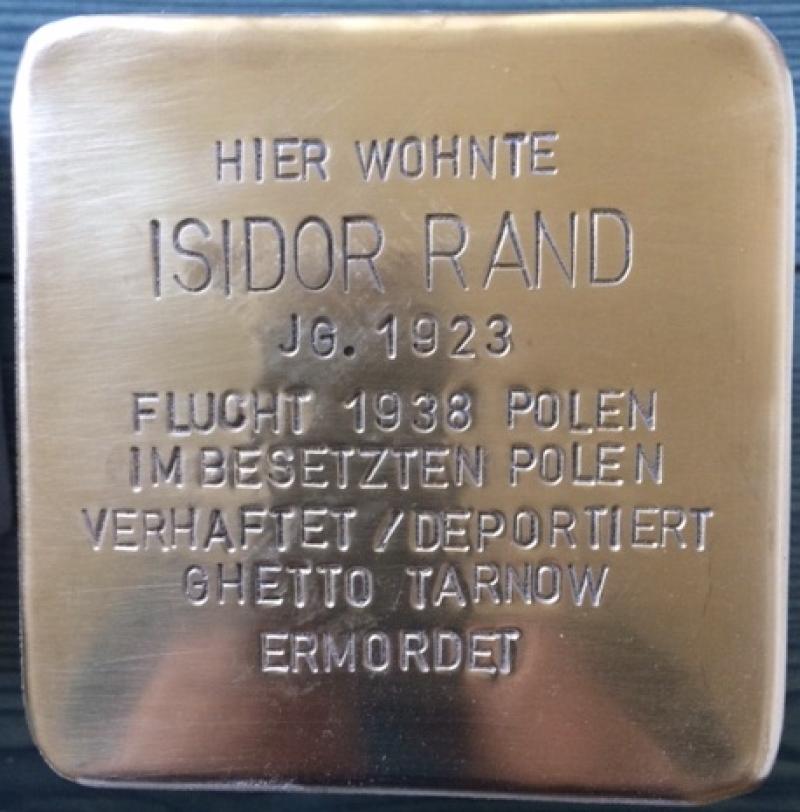 Stolperstein Isidor Rand © Initiative Mitte