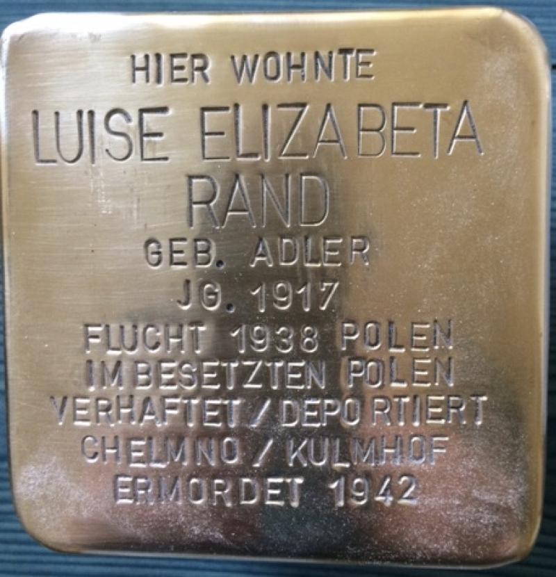 Stolperstein Luise Elizabeta Rand © Initiative Mitte