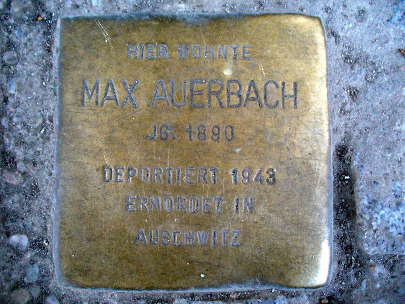 Stolperstein Max Auerbach, Foto: Sarah Götz, BA,