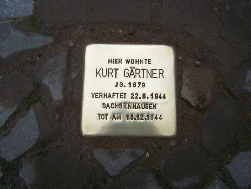 Stolperstein für Kurt Gärtner, Gretelstraße 10