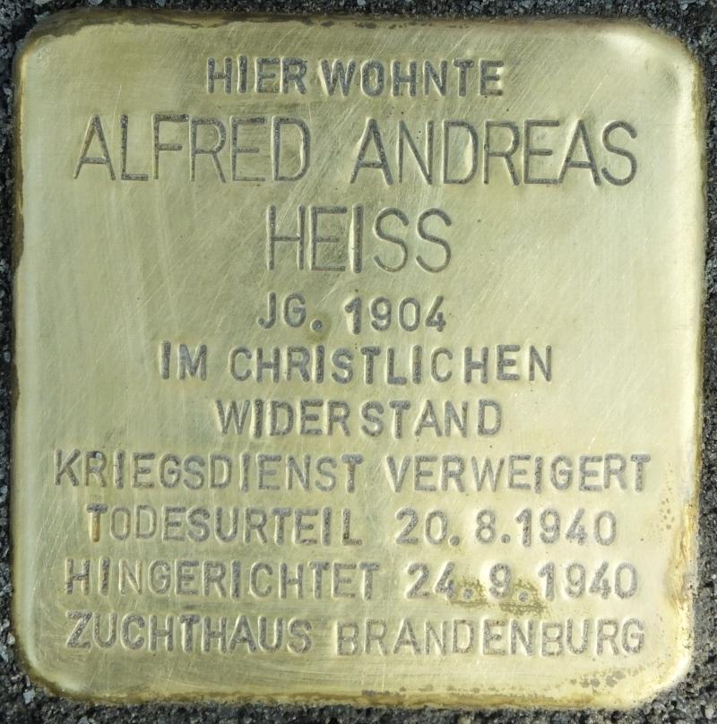 Stolperstein für Alfred Andreas Heiß