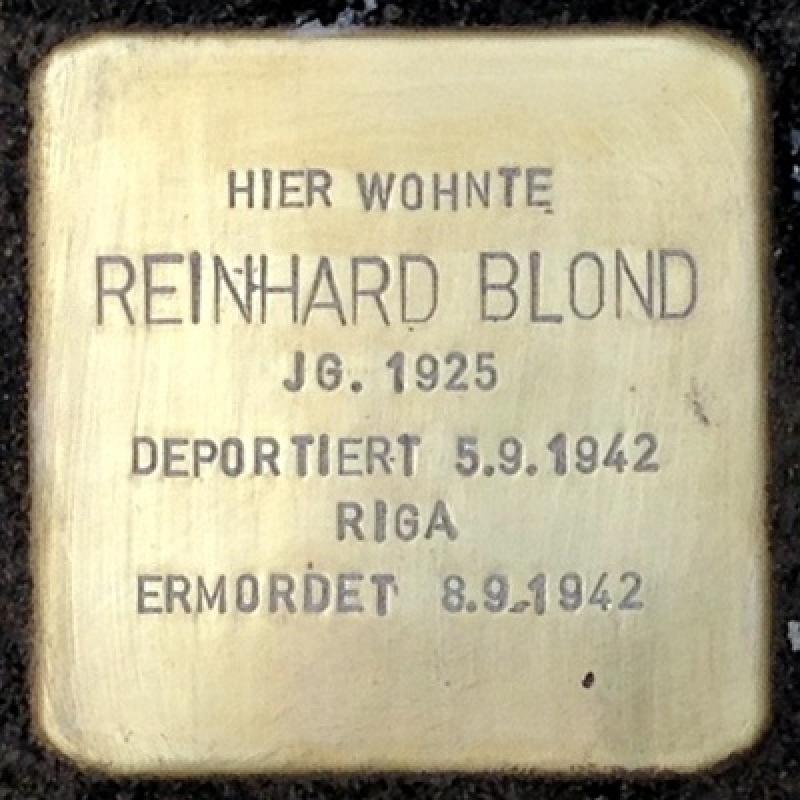 Stolperstein für Reinhard Blond