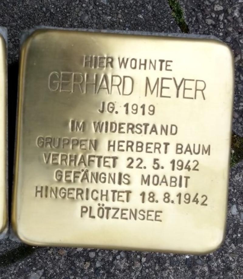 Stolperstein Gerhard Meyer © Koordinierungsstelle Stolpersteine Berlin