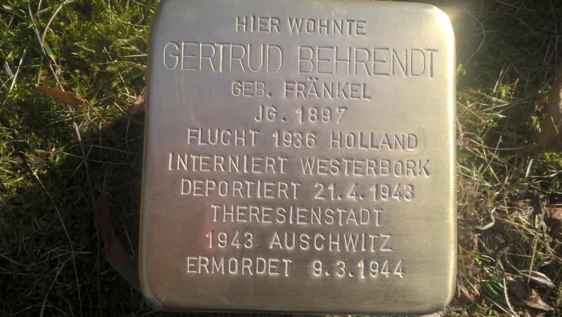 Stolperstein für Gertrud Behrendt (Bild: Projekt-Stolpersteine)