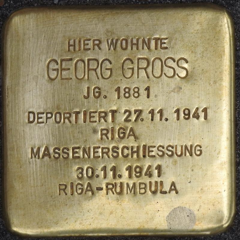 Stolperstein für Georg Gross; Foto: Stolpersteine-Initiative CW, Hupka, 2020