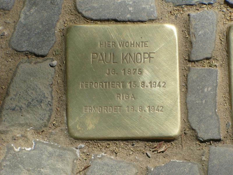 Stolperstein Paul Knopf Bild: BA CW, B.Plewa