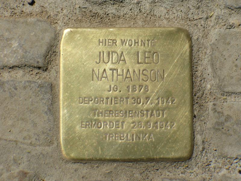 Stolperstein Juda Leo Nathanson, Foto: B. Plewa