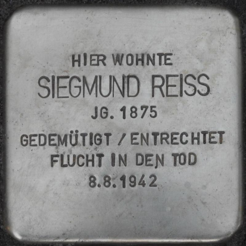 Stolperstein Siegmund Reiss, Bild: H.-J. Hupka