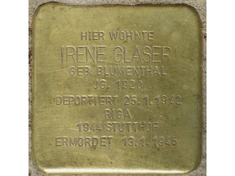 Stolperstein Irene Glaser Bild: H.-J. Hupka