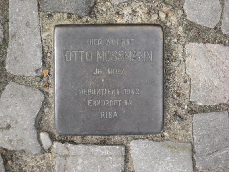 Stolperstein für Otto Mossmann. Copyright: MTS