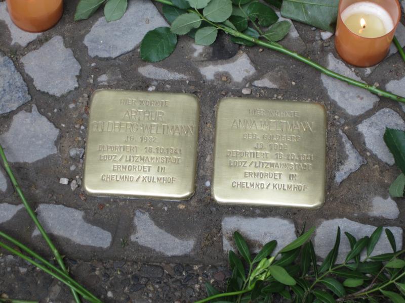 ersteine für Arthur Goldberg-Weltmann und Anna Weltmann. Copyright: MTS