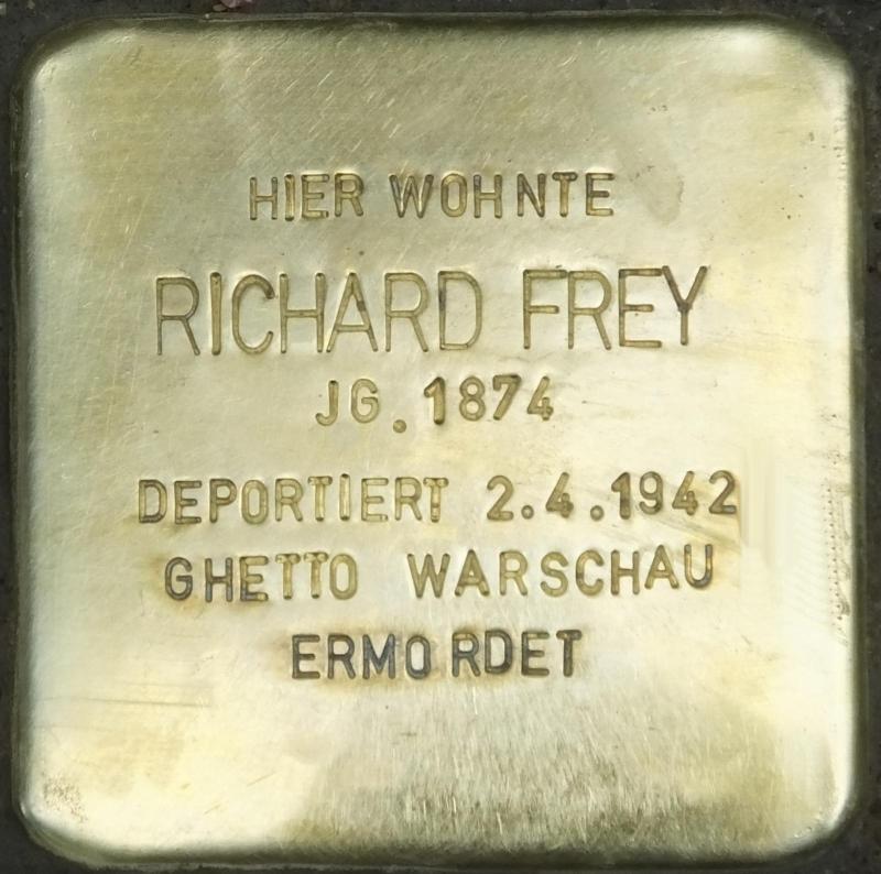 Stolperstein Richard Frey Bild: Stolpersteine-Initiative CW, Hupka