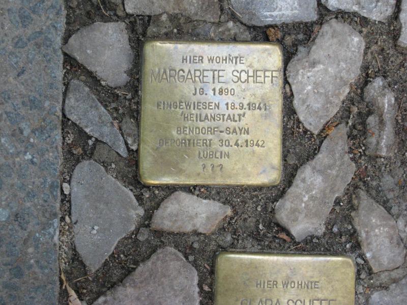 Stolperstein für Margarete Scheff. Copyright: MTS