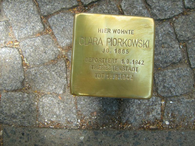 Stolperstein für Clara Piorkowski. Copyright: MTS