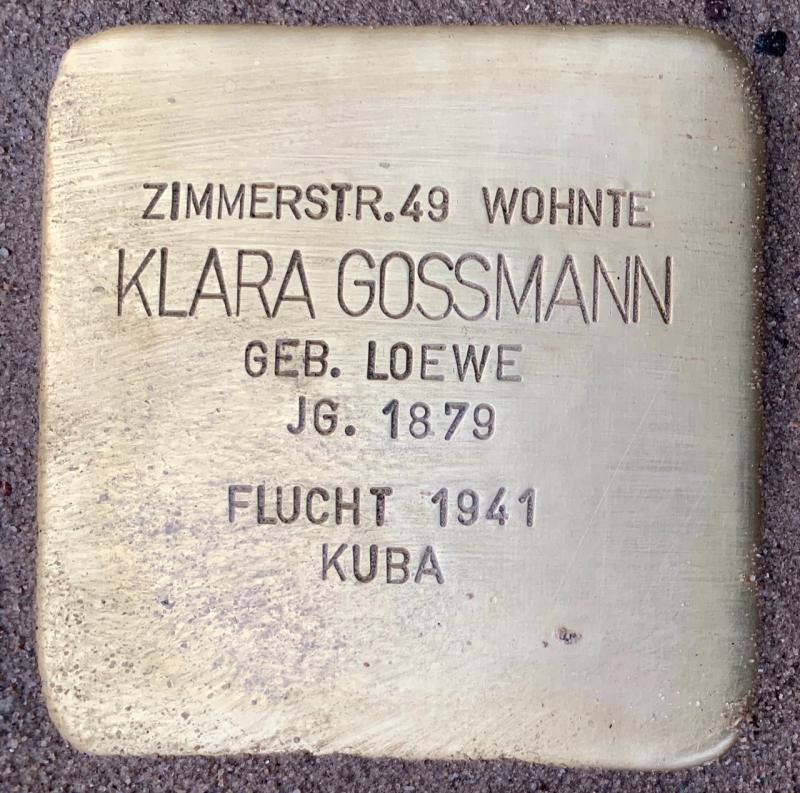 Stolperstein Klara Gossmann © Hans-Wilhelm Saure