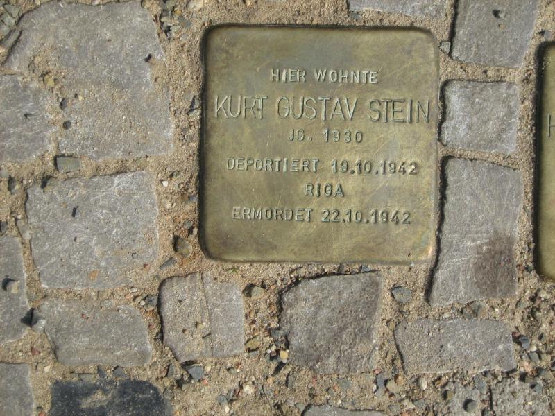 Stolperstein für Kurt Gustav Stein. Copyright: MTS