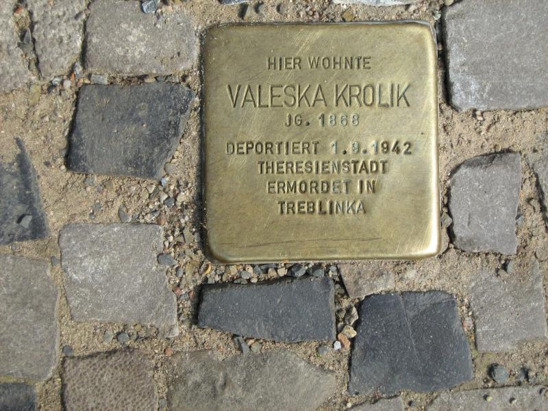 Stolperstein für Valeska Krolik. Copyright: MTS
