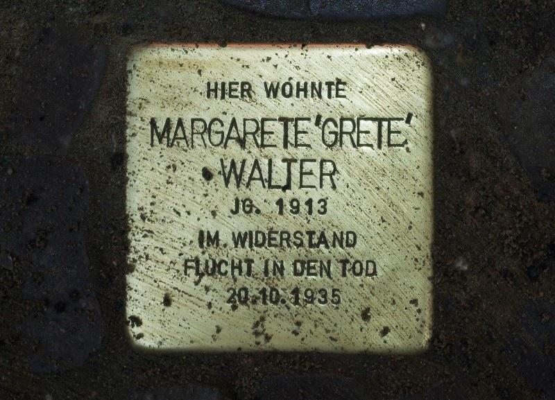 Stolperstein für Margarete Walter. (Foto: Simon)