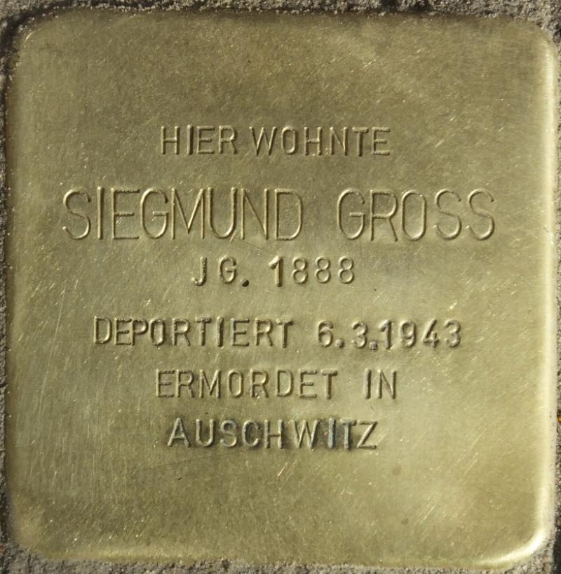 Stolperstein Siegmund Gross Bild: Stolpersteine-Initiative CW, Hupka