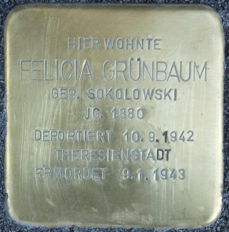 Stolperstein Felicia Grünbaum Bild: Stolpersteine-Initiative CW, Hupka