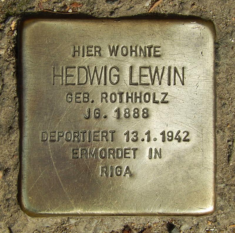 Stolperstein für Hedwig Lewin