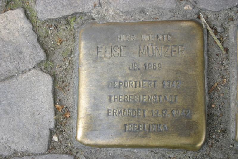 Stolperstein für Elise Münzer. Copyright: MTS