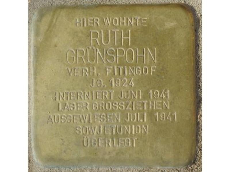 Stolperstein Ruth Grünspohn Bild: H.-J. Hupka