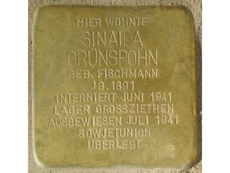 Stolperstein Sinaida Grünspohn Bild: H.-J. Hupka