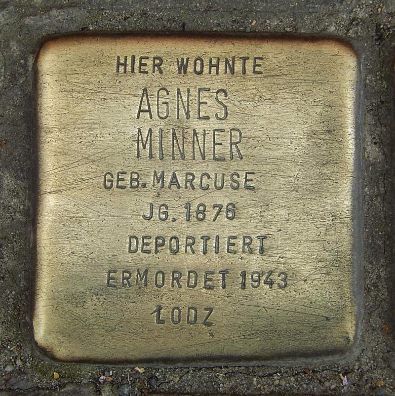 Stolperstein für Agnes Minner