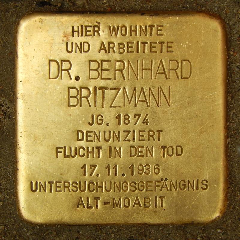 Stolperstein für Bernhard Britzmann