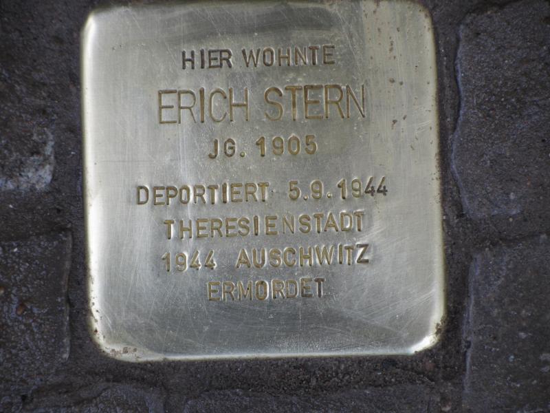 Stolperstein für Erich Stern © Initiative Charlottenburg-Wilmersdorf, April 2013
