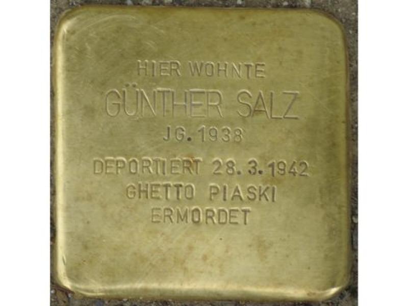 Stolperstein Günther Salz, Foto: H. J. Hupka