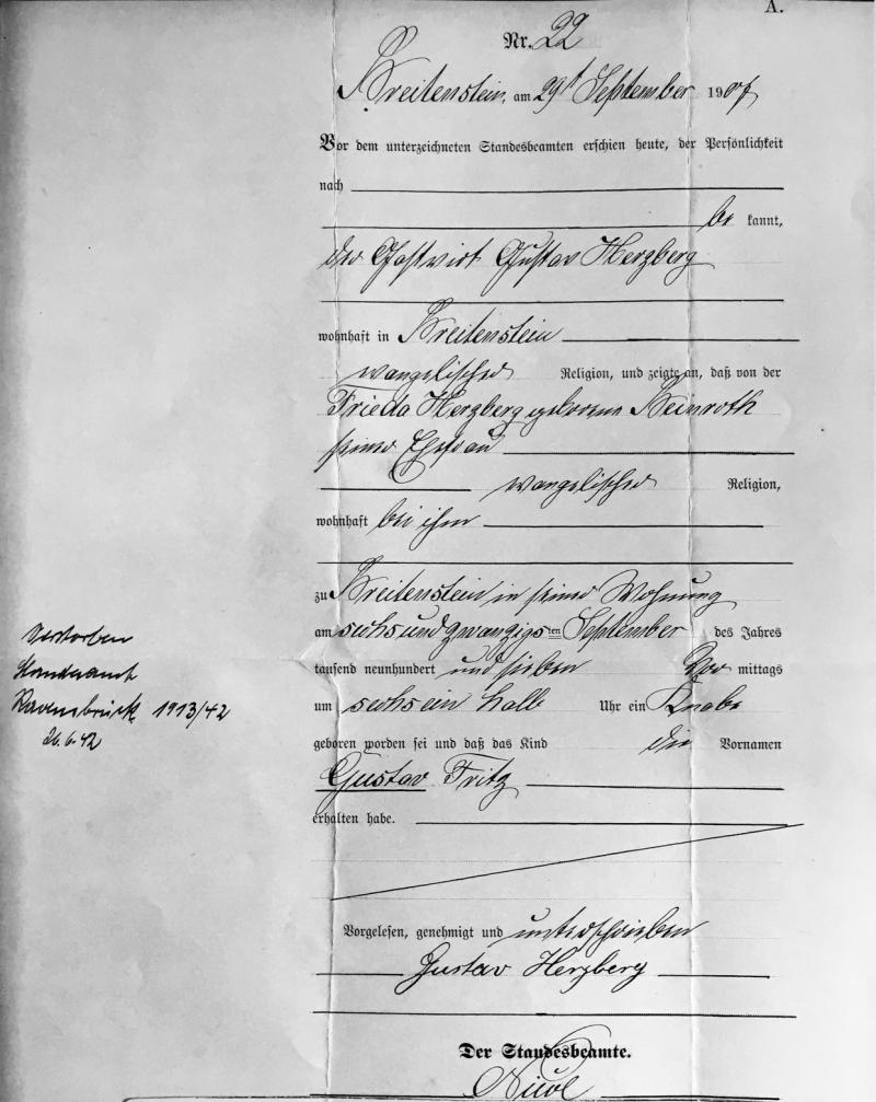 Dokument: Standesamt Breitenstein / Gemeinde Südharz