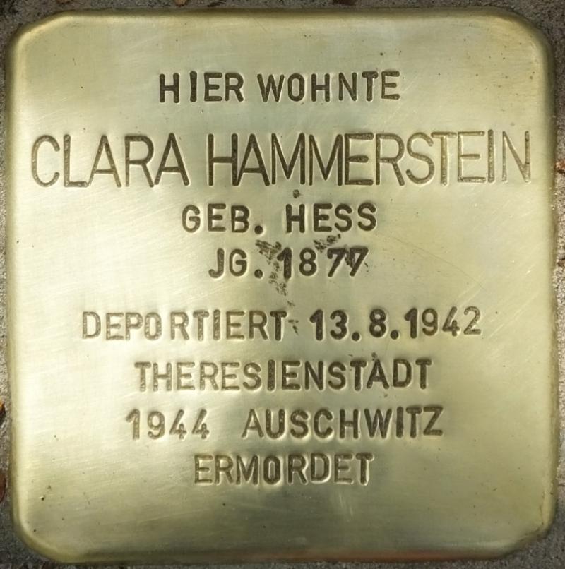 Stolperstein für Clara Hammerstein, Foto: Stolpersteine-Initiative CW, H.j. Hupka, 2014