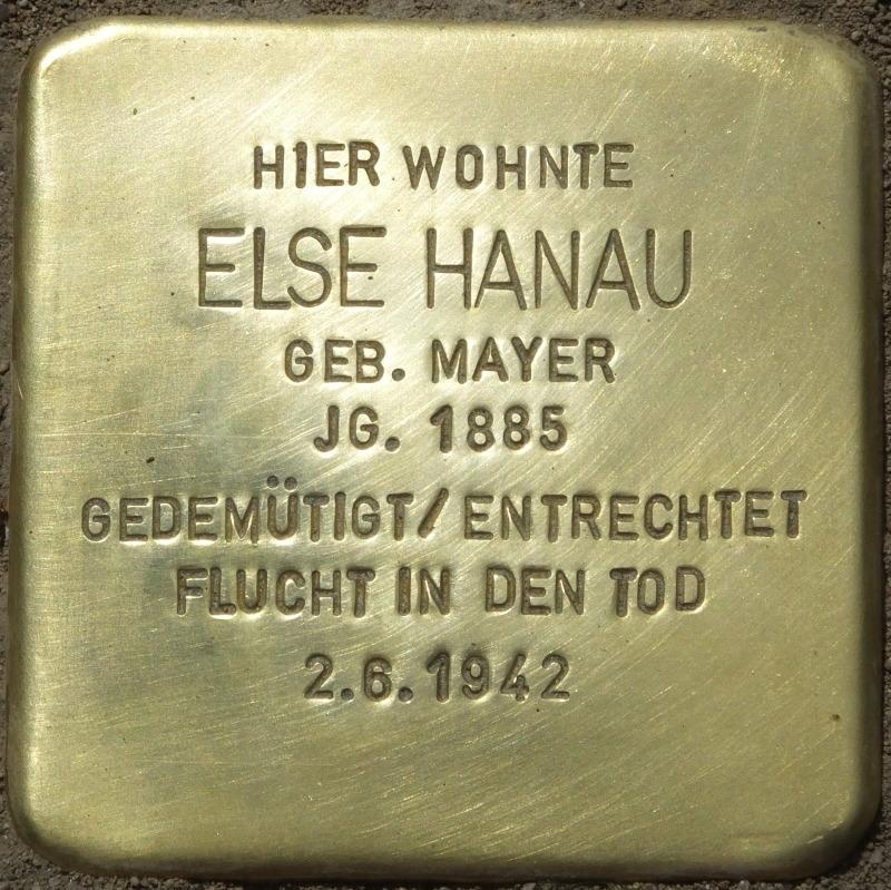 Stolperstein für Else Hanau, Foto: Stolpersteine-Initiative CW, H.j. Hupka, 2014