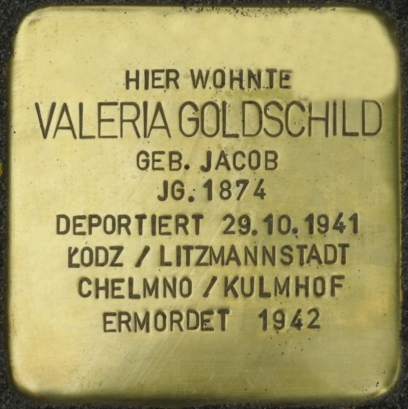 Stolperstein Valeria Goldschild (Bild: Stolpersteine-Initiative CW, Hupka)