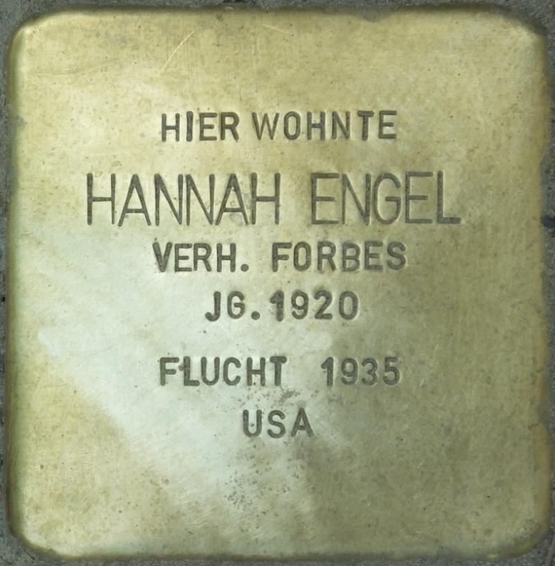 Stolperstein Hannah Engel Bild: Stolpersteine-Initiative CW, Hupka