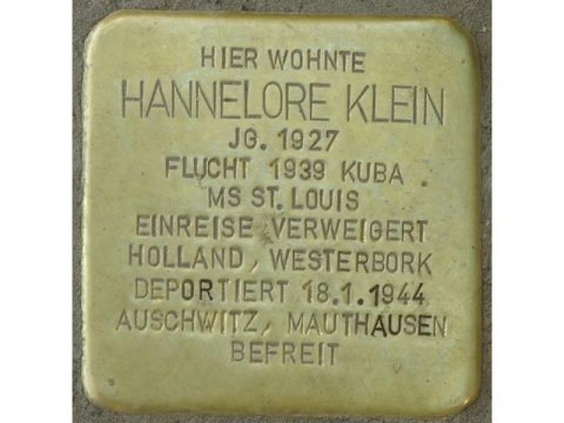 Stolperstein Hannelore Klein, Foto: H. J. Hupka