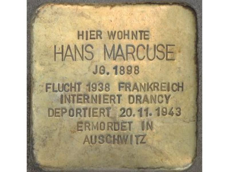 Stolperstein Hans Marcuse, Foto: H. J. Hupka