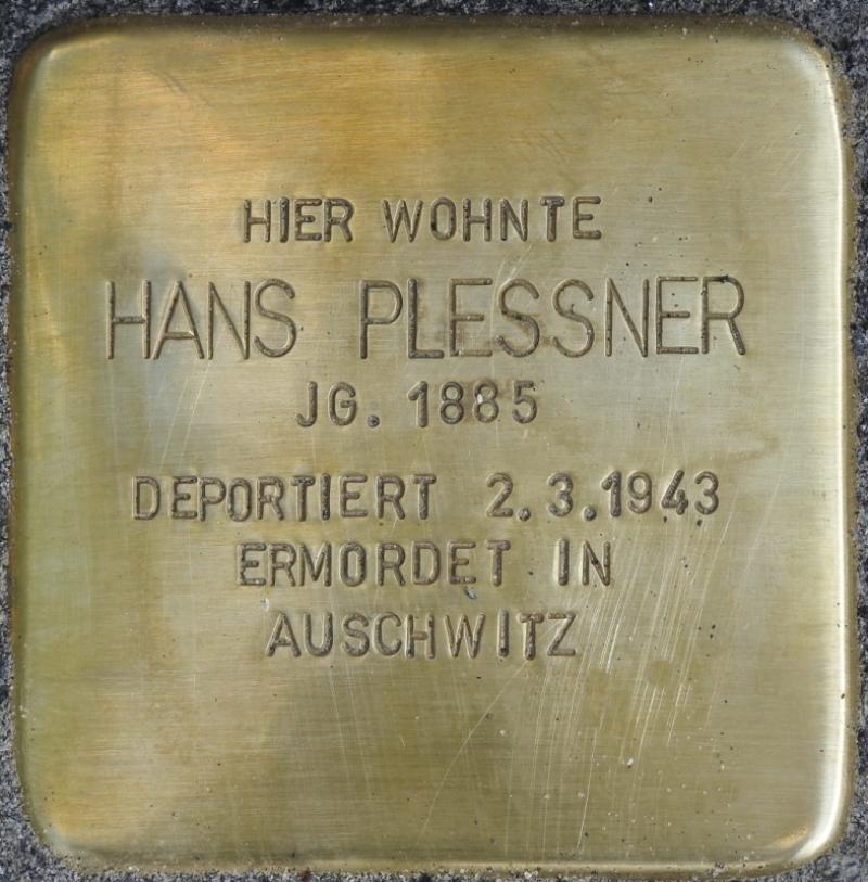 Stolperstein für Hans Plessner
