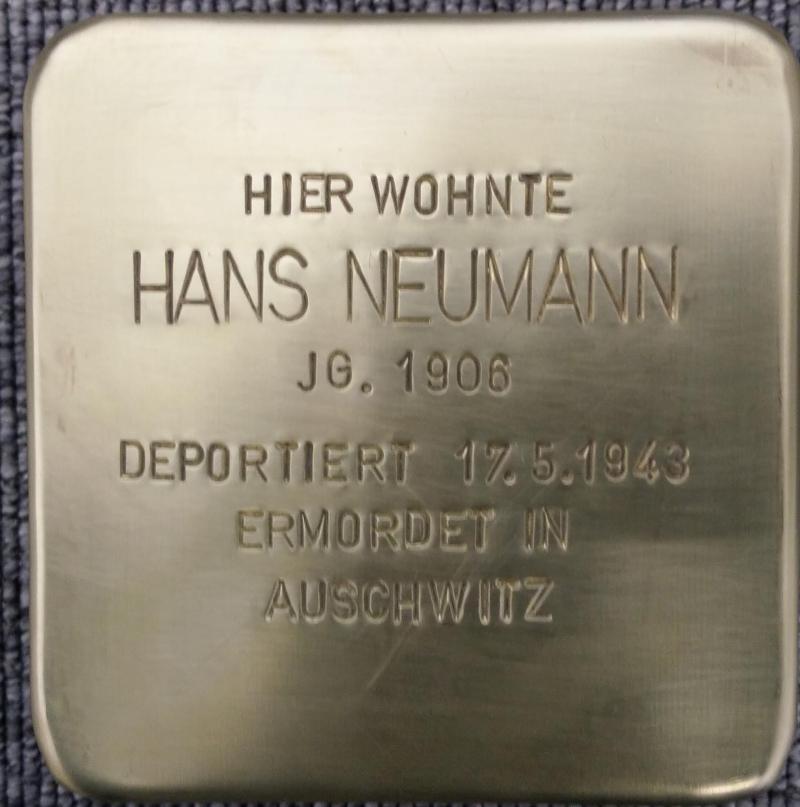 Stolperstein Hans Neumann © Koordinierungsstelle Stolpersteine Berlin
