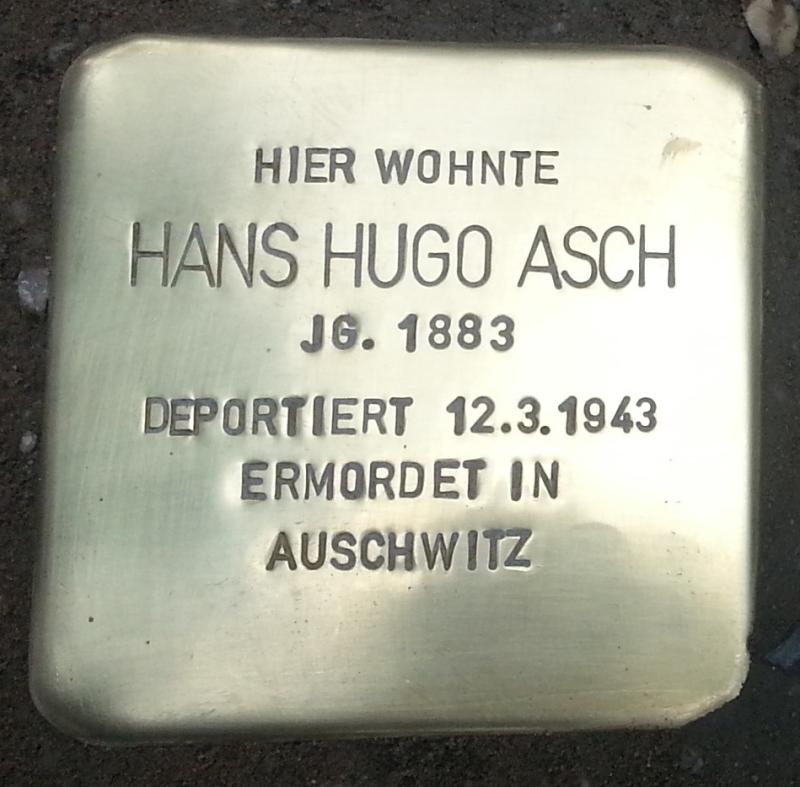 Stolperstein für Hans Hugo Asch © S. Faßbender 