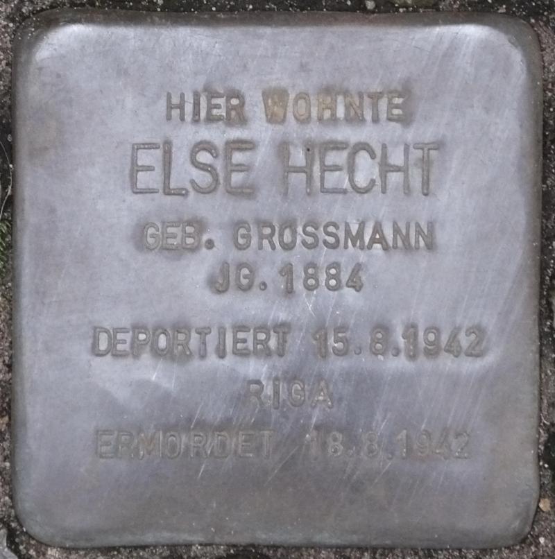 Stolperstein Else Hecht, 2013 Bild: Stolpersteine-Initiative CW, Hupka